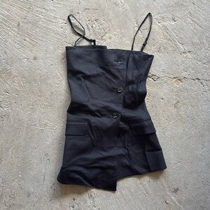 Acne Studios Black Asym cami top, size 34. Currently in stores